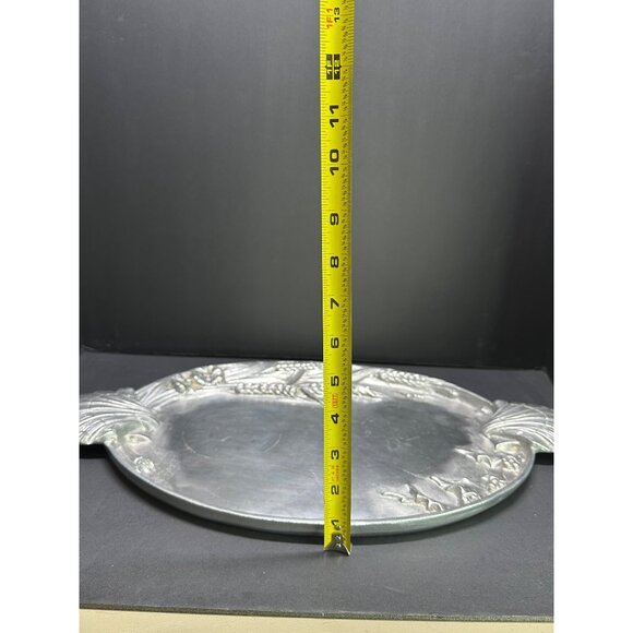 Vtg Arthur Court 86 Scallop Shell Serving Platter Aluminum Serving Tray 20"x11" - Picture 6 of 7